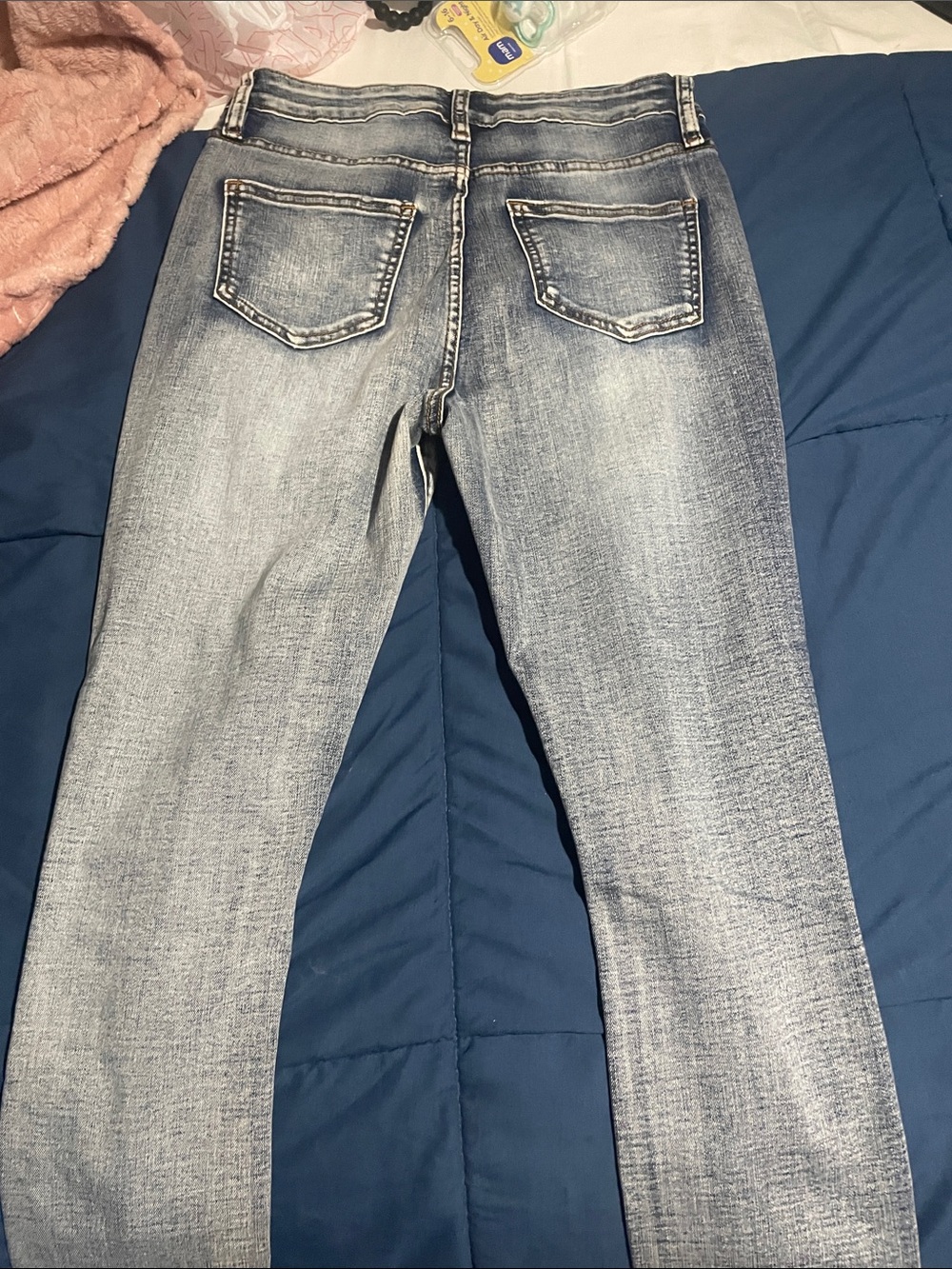 Fashion Nova Light Blue Distressed Skinny Jeans - Picture 4 of 5